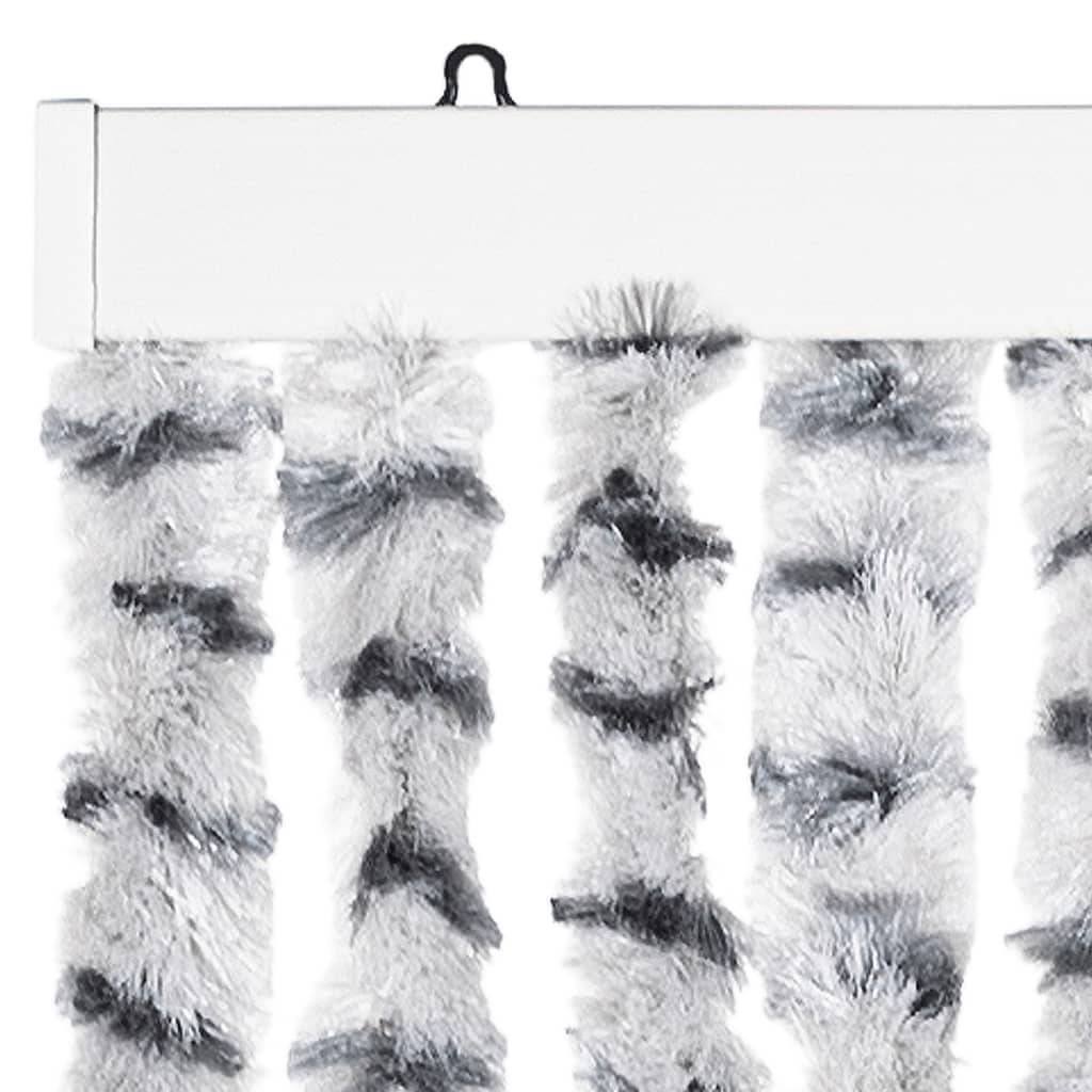 Fly Curtain Light Grey and Dark Grey 100x200 cm Chenille